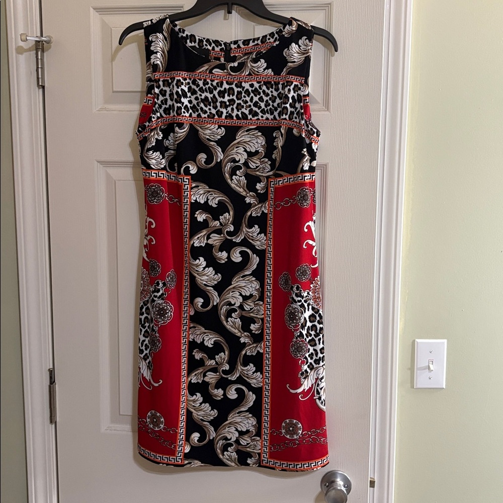 AB Studio Black and Red Patterned Dress size Medium